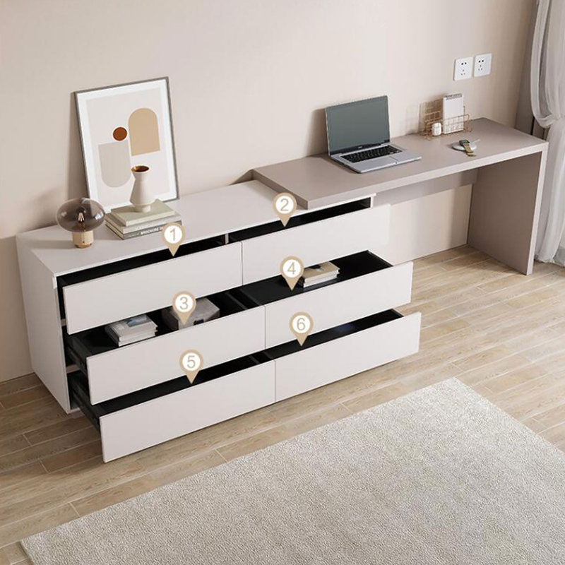 Orren Ellis Atascosa Modern Home Office Expandable Dresser Desk Combo